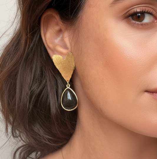 Black Heart Earrings