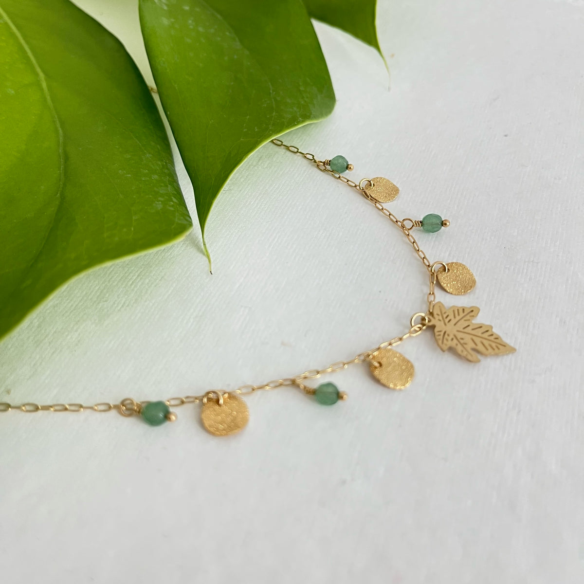 Leaf Necklace - Green