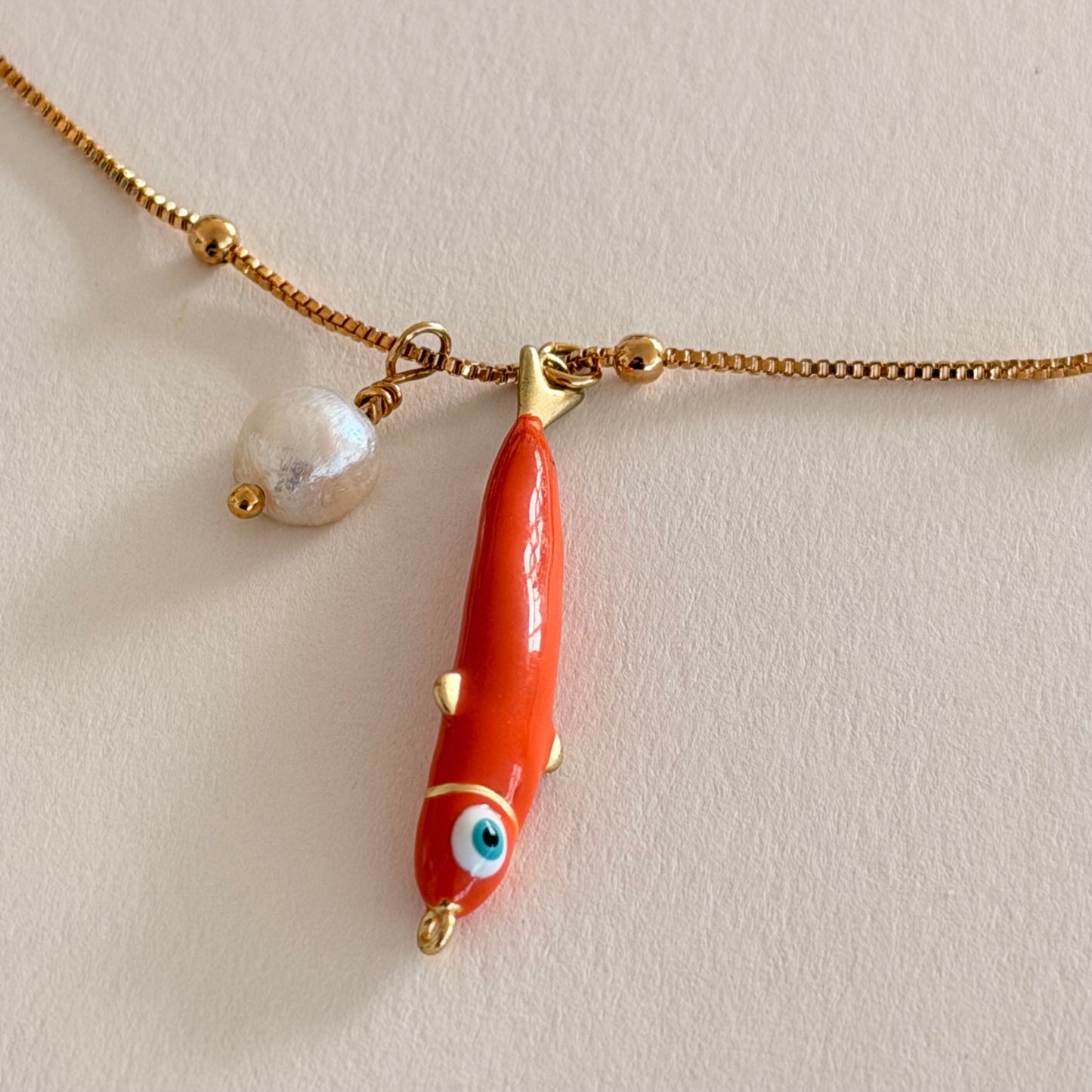 Orange Fish Necklace