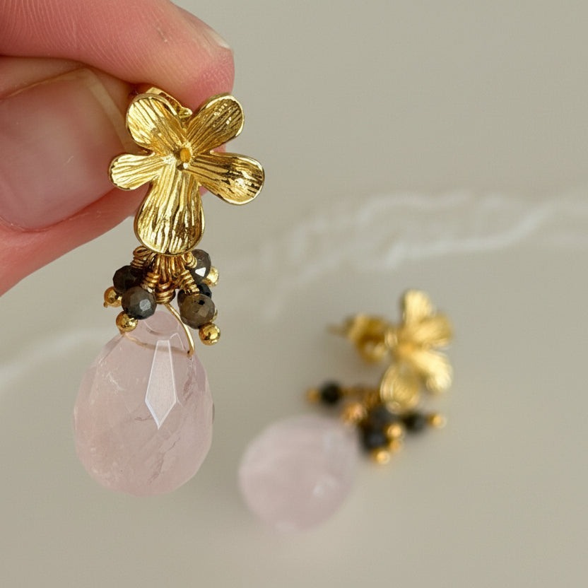 Light Pink Flower Earrings