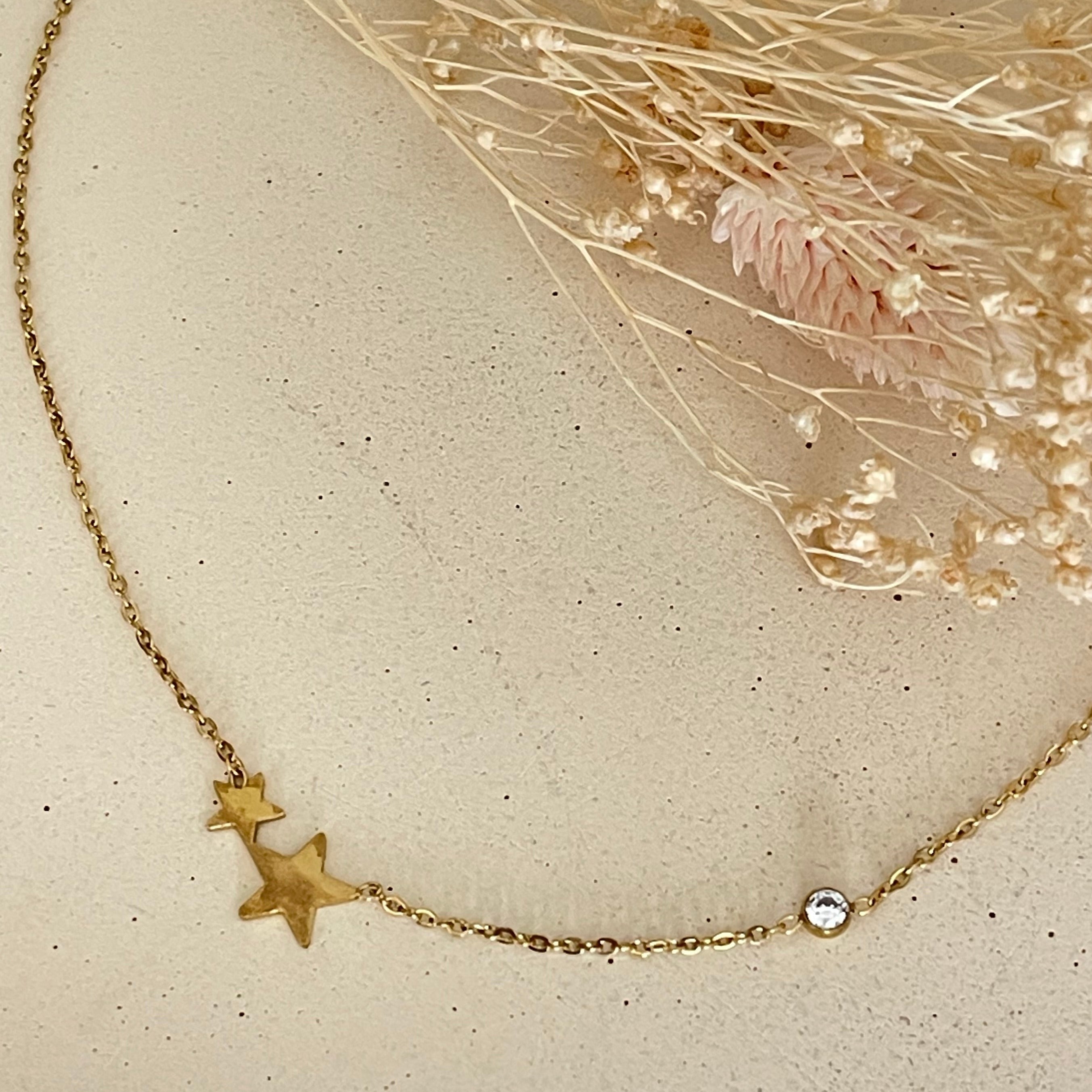 Star Duo Necklace with Solitaire