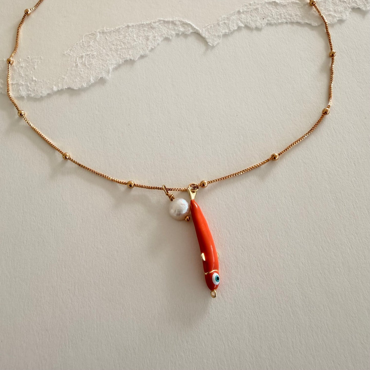 Orange Fish Necklace