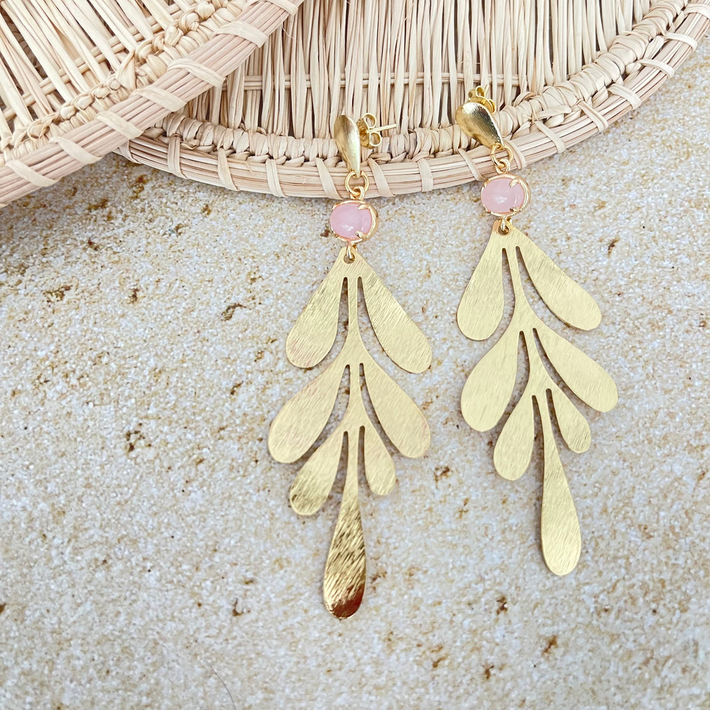 Golden Leaf Cascade Earrings