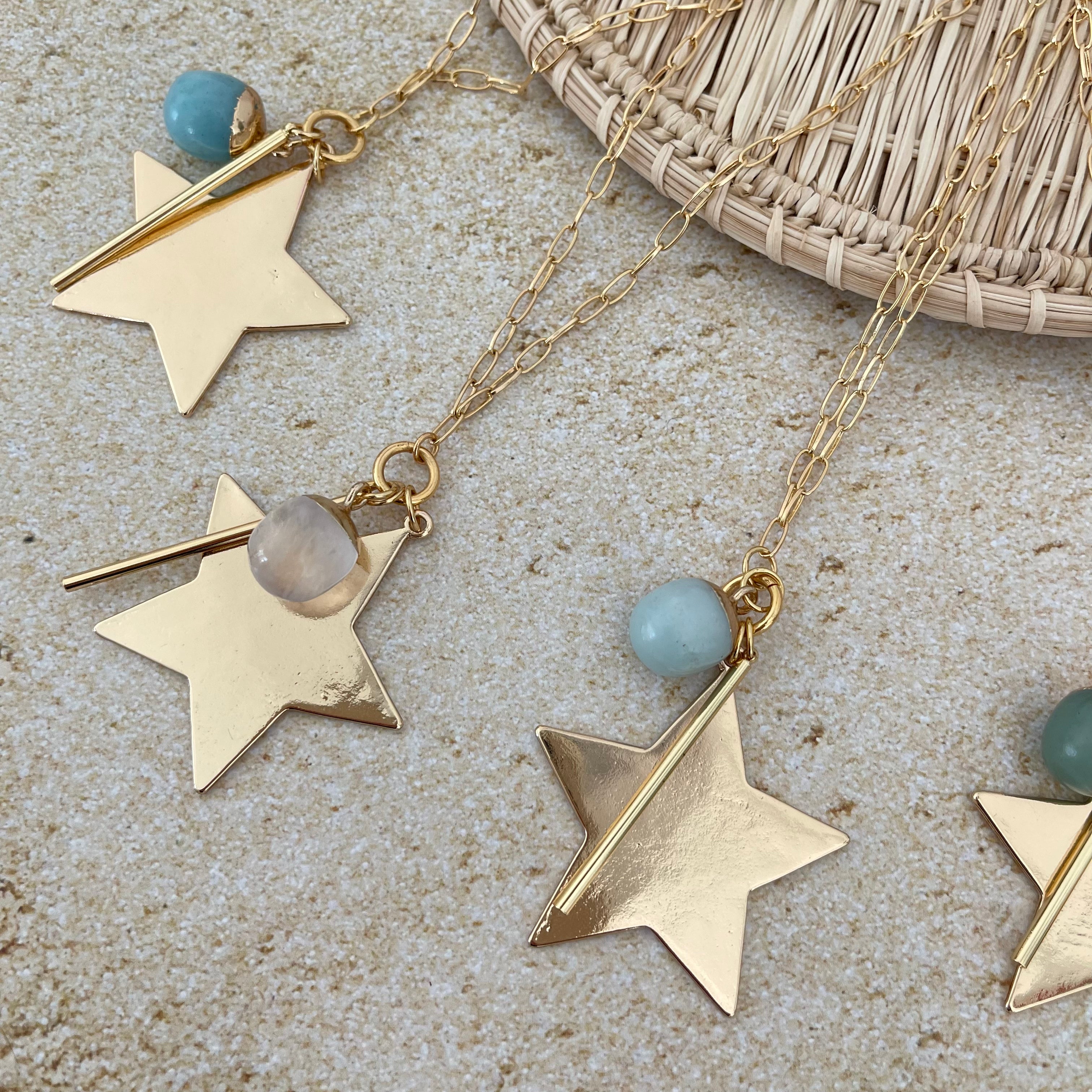 Star, Sphere & Bar Pendat Necklace