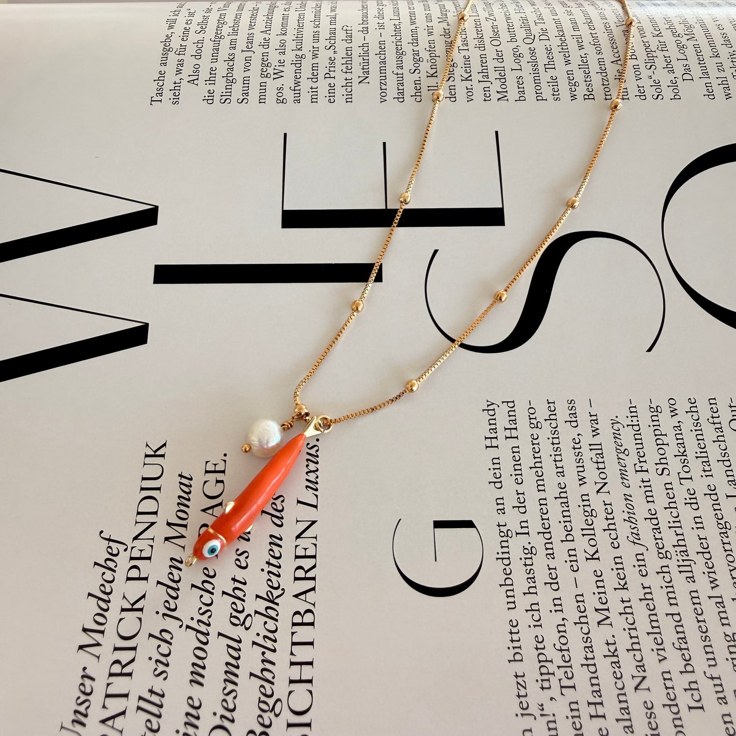 Orange Fish Necklace