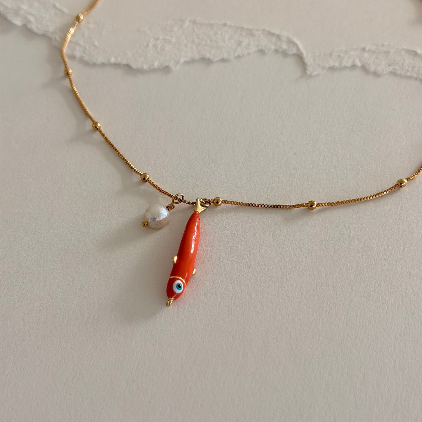 Orange Fish Necklace