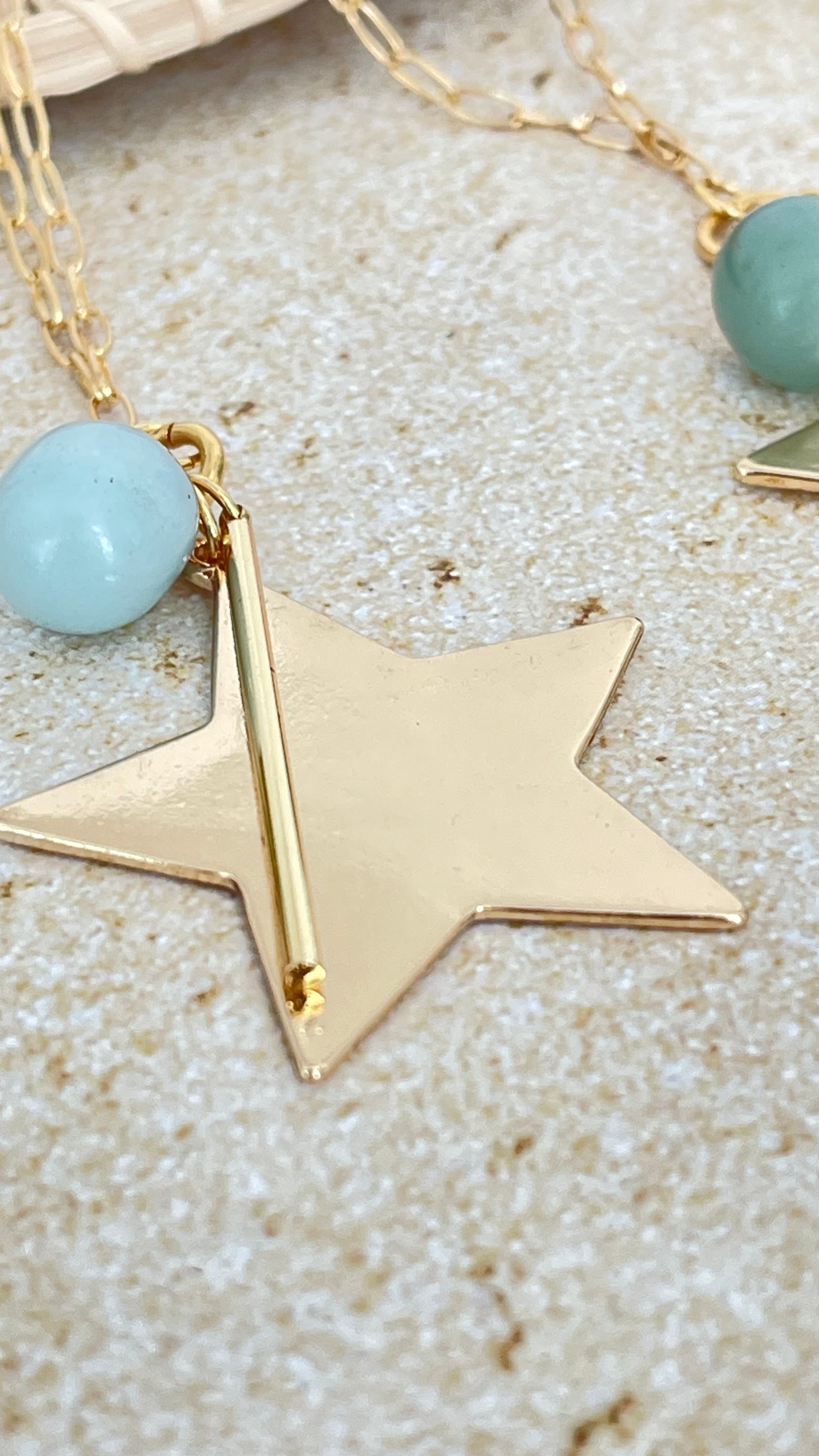 Star, Sphere & Bar Pendat Necklace