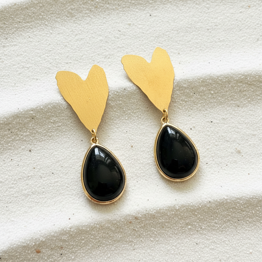 Black Heart Earrings