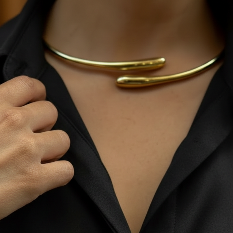 Crossed Choker Necklace
