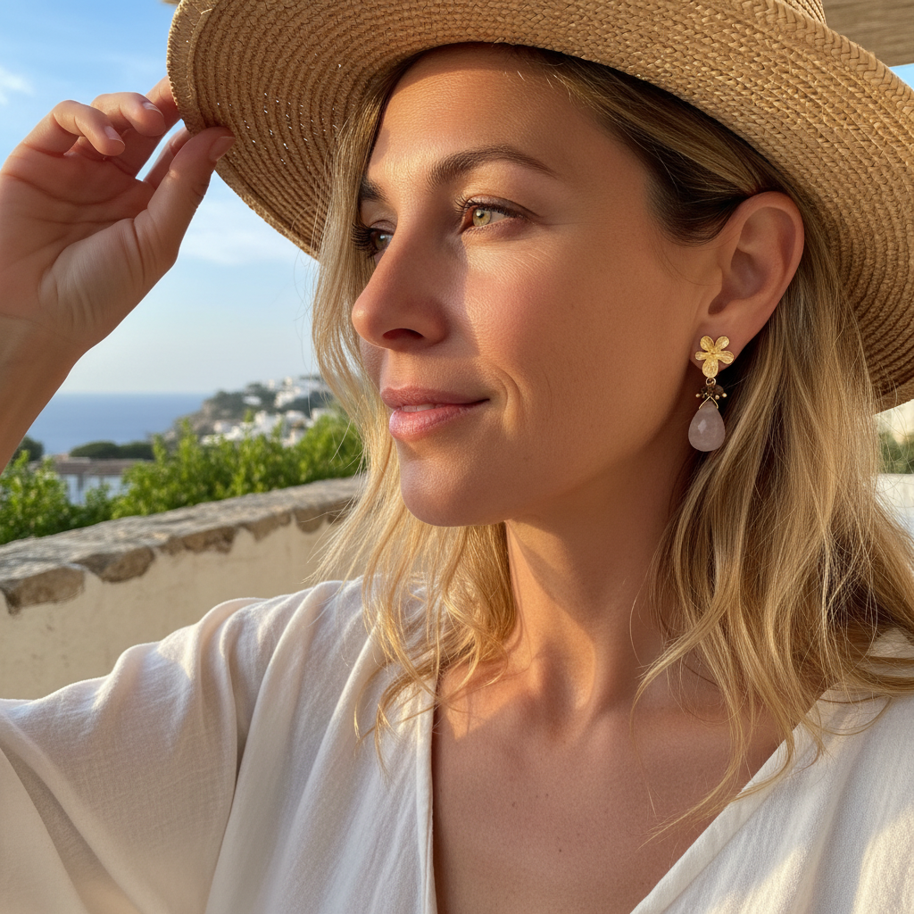 Light Pink Flower Earrings