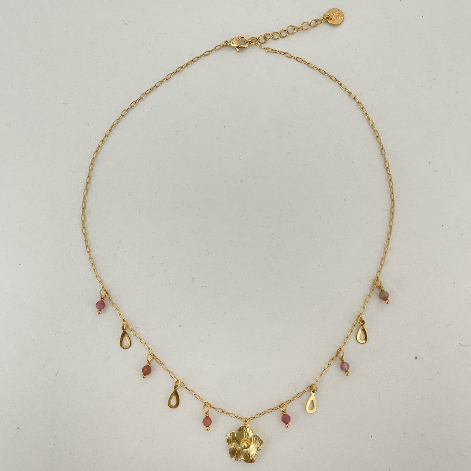 Flower Jungle Charms Necklace - Pink