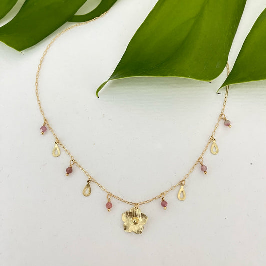 Flower Necklace - Pink