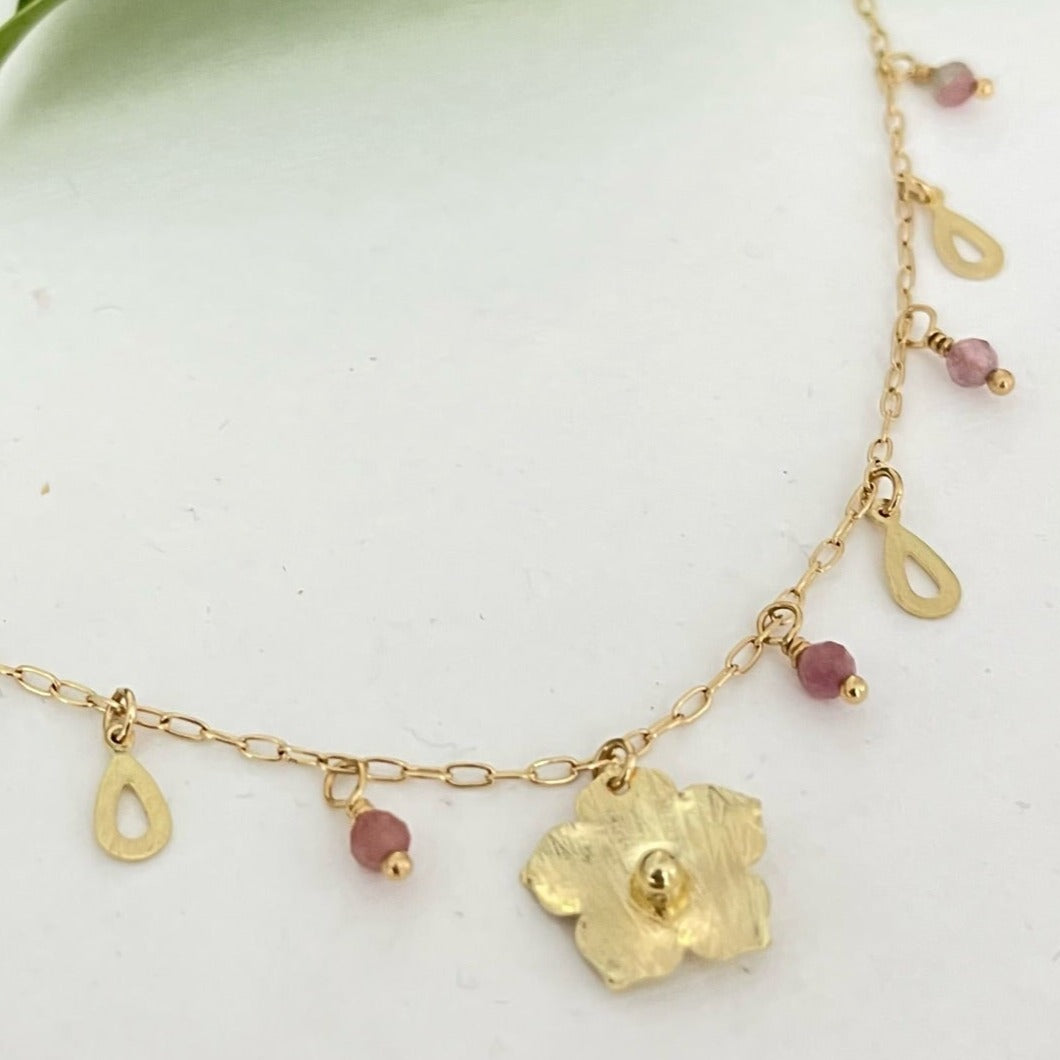 Flower Necklace - Pink