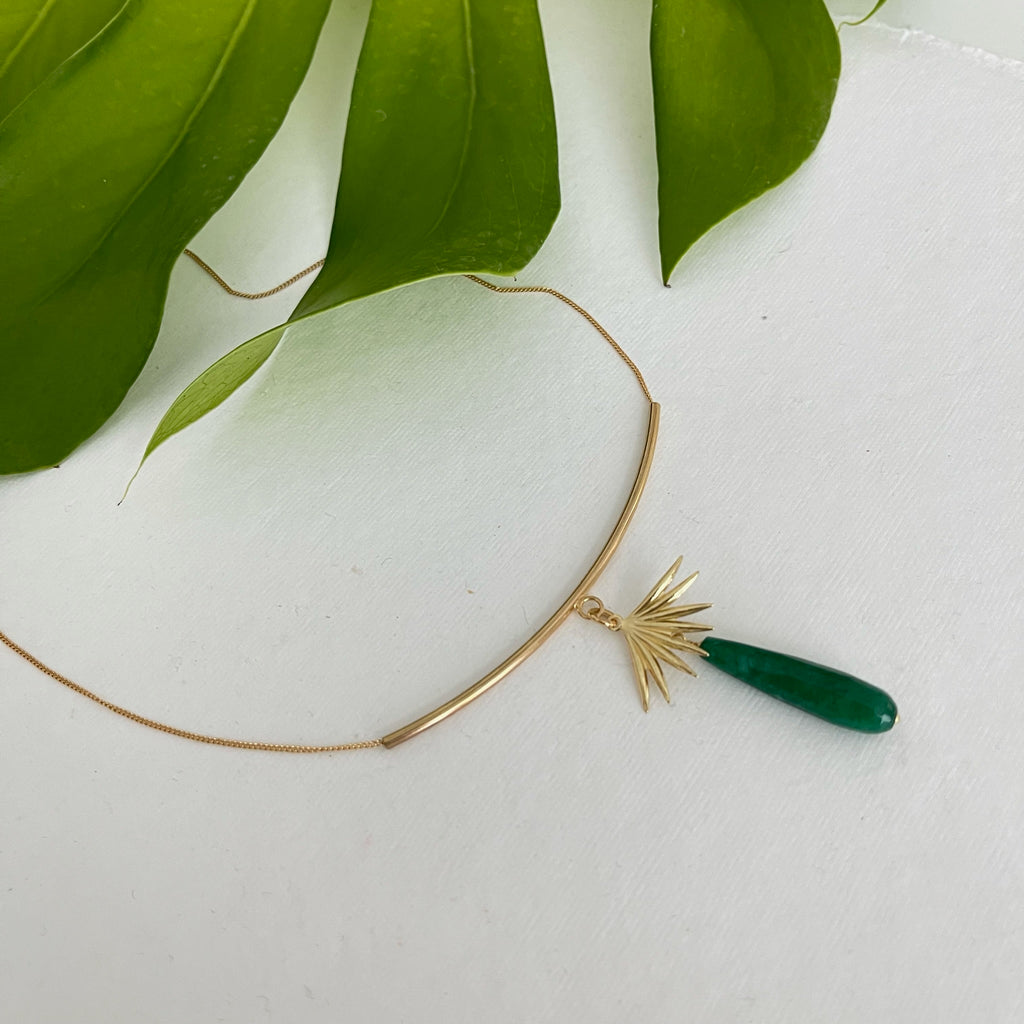 Wild Foliage Bar & Stone Necklace