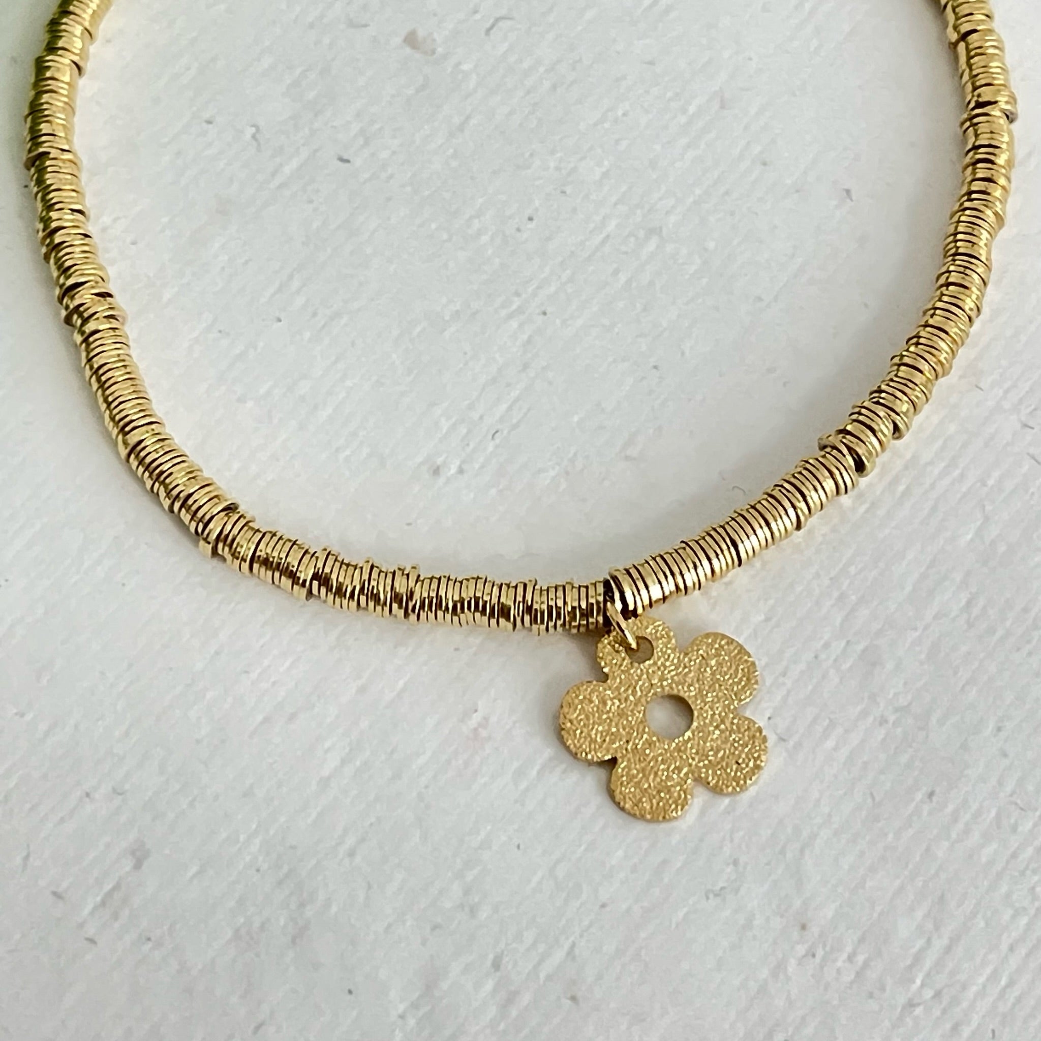 Golden Bloom Beaded Bracelet