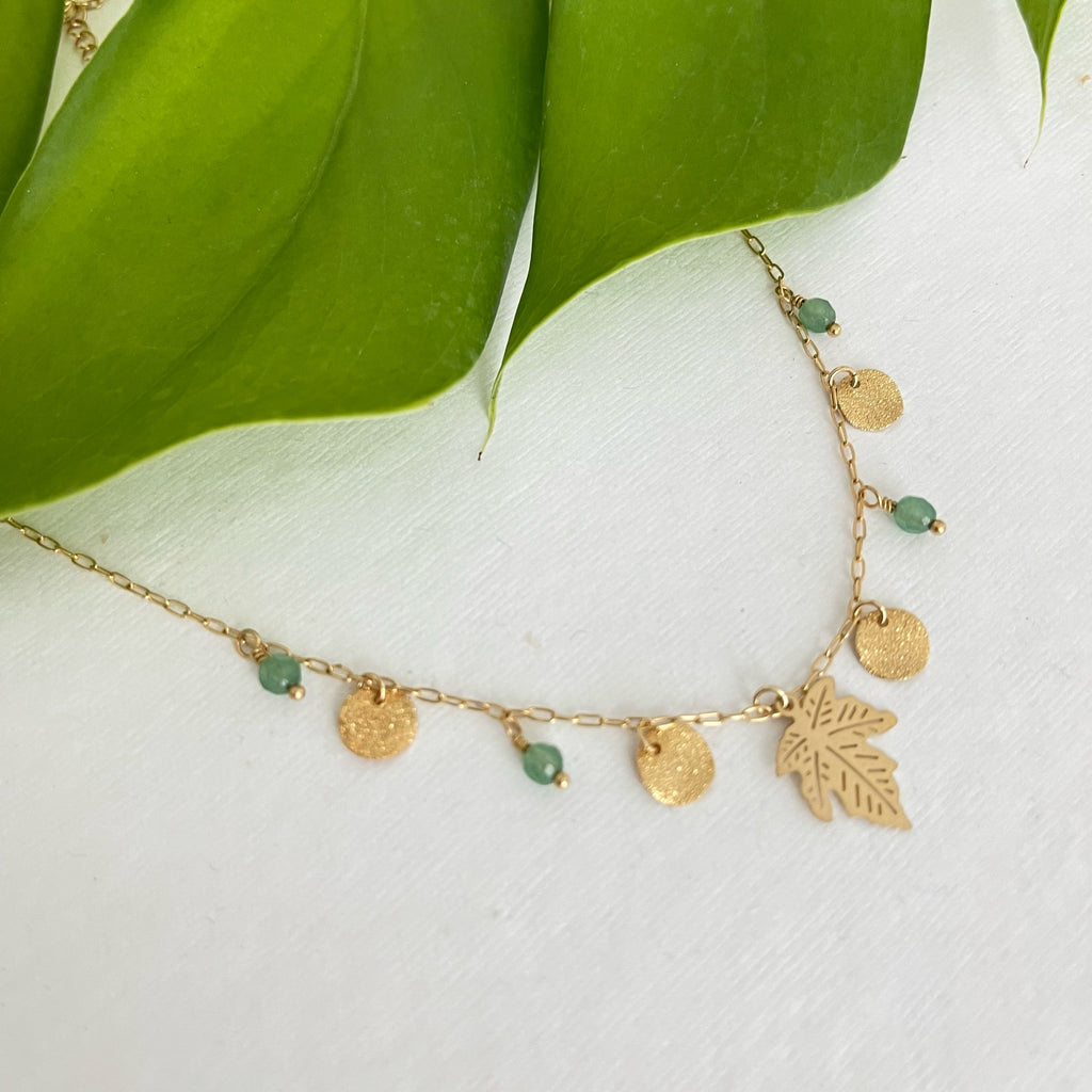 Leaf Jungle Charms Necklace - Green