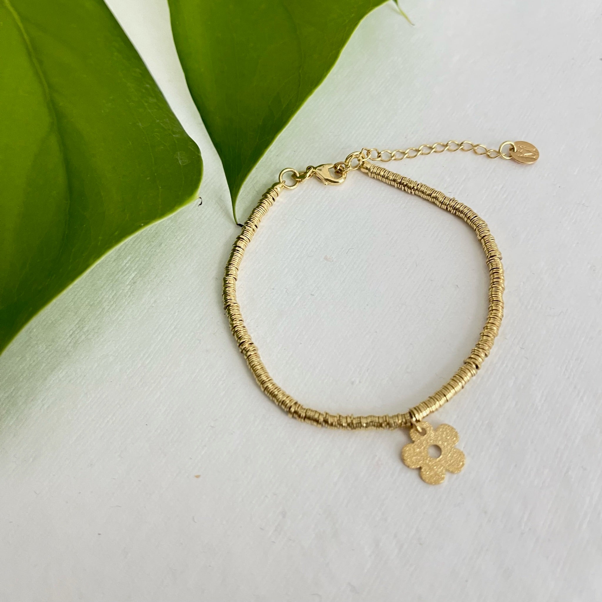 Golden Bloom Beaded Bracelet